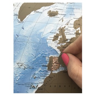 Карта Мир моих путешествий 1:40 млн со стирающимся слоем 3