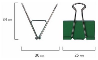 Зажим для бумаг 25 мм, металлический, цветной. Цена за 1 шт. 3