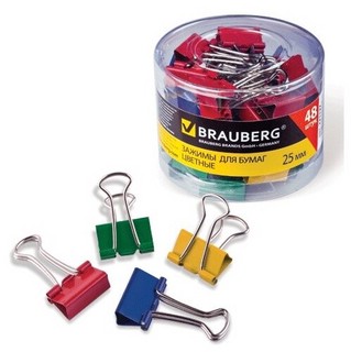 Зажим для бумаг 25 мм, металлический, цветной. Цена за 1 шт. 4