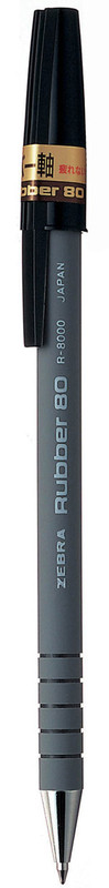 Zebra Ручка шариковая Rubber 80 цвет корпуса серый