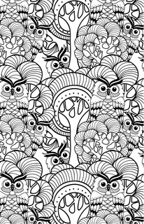 Лисы и совы. Раскраски антистресс 10