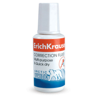 Корректирующая жидкость ErichKrause Arctic White, с кисточкой, 20 мл