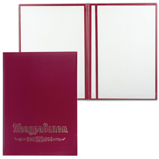 Папка адресная 'Поздравляем' (А4, бумвинил)  1
