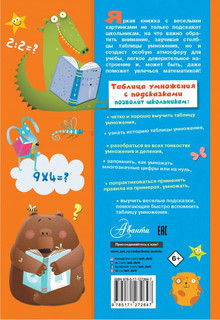 Таблица умножения с подсказками 6