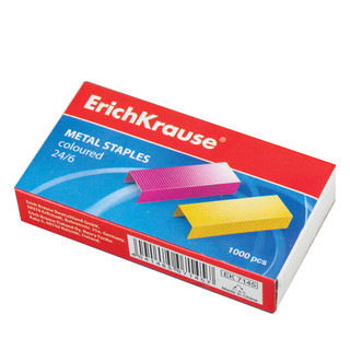 Скобы для степлера ERICH KRAUSE № 24/6, 1000 штук, в картонно...