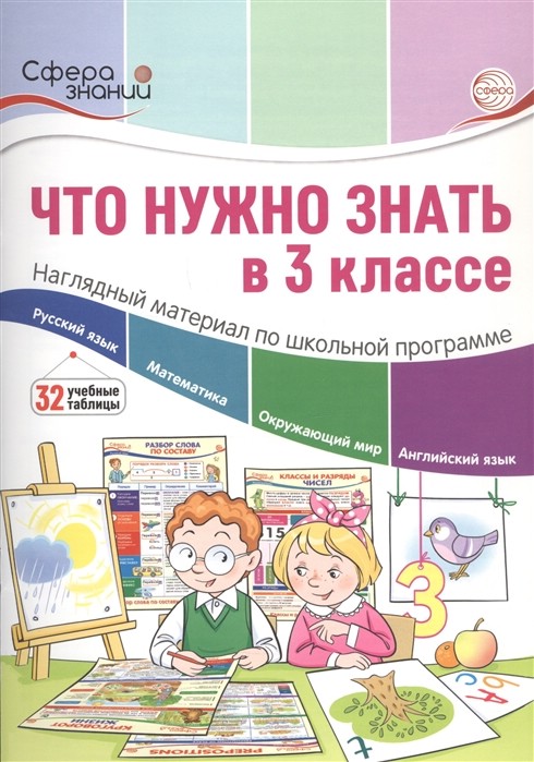 Что нужно знать в 3 классе: наглядный материал по школьной программе. 32 учебных таблицы