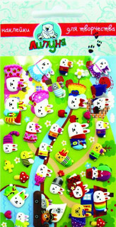 Зефирная наклейка 'Зайки' Липуня, цвет разноцветный