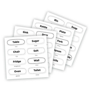 Набор стикеров 'Английский дома! Кухня, ванная', для изучения английского языка, 6 листов 2