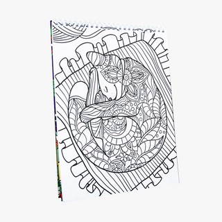 Раскраска антистресс на гребне. Ленивые животные 4