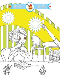 В кафе. Книжка-раскраска с наклейками для девочек 8
