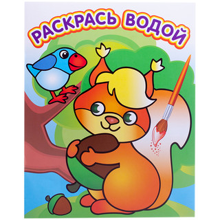 Раскраска водная 'Белочка с орешком' 1