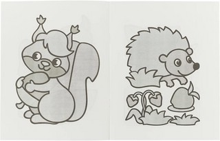 Раскраска водная 'Белочка с орешком' 2