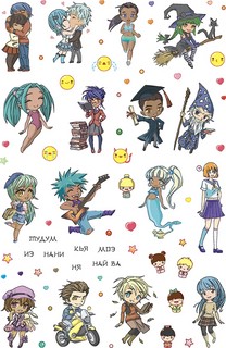 Anime & Kawaii. Более 600 няшных стикеров! Розовая 3