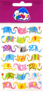 Воздушные наклейки "Слоны" Липуня, цвет разноцветный