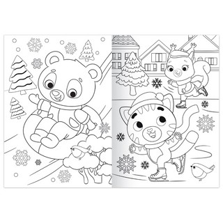 Раскраска новогодняя 'Котёнок' 3