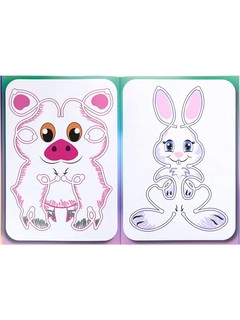 Развитие межполушарных связей. Домашние животные. Обведи двумя руками 4