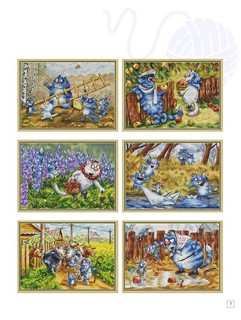 Вышиваем синих котов 3