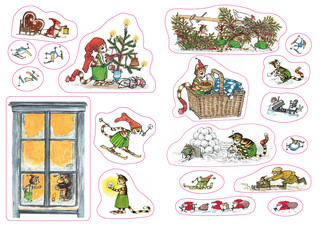 Петсон и Финдус. Рождественские головоломки и наклейки 6