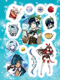 Наклейки Genshin Impact (голубые) 2