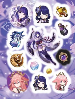 Наклейки Genshin Impact (голубые) 5