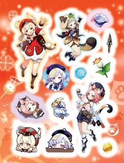 Наклейки Genshin Impact (оранжевые) 3