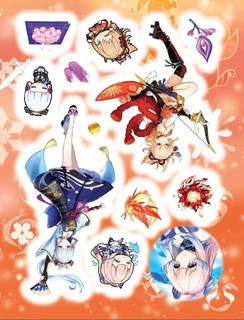 Наклейки Genshin Impact (оранжевые) 4