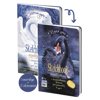 Скетчбук ДЕНЬ/НОЧЬ (обложка с лебедями) 1