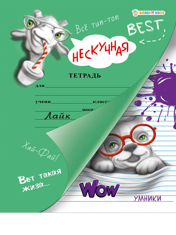 Раскраска 'Нескучная тетрадь', Bright Kids, Умники