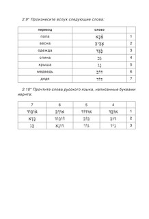 Иврит. Тренажер по письму и чтению 9
