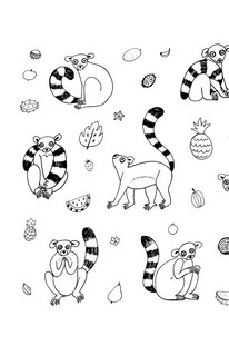 Ленивые лемуры. Дзен и потягушки каждый день! Раскраски антистресс 6