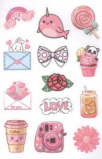 Наклейки. 50 стикеров кавайи 3