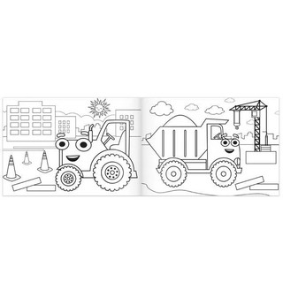 Раскраска 'Стройка. Синий трактор' 2