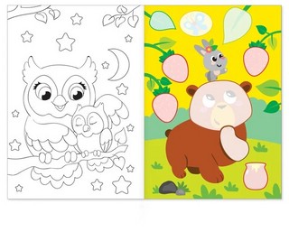 Аппликация с раскрасками «Лесные животные» 4