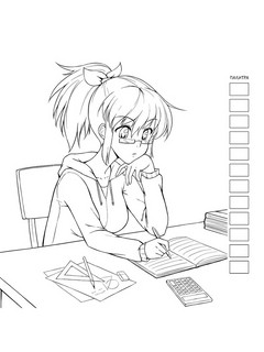 Раскраска для работы маркерами 'Аниме' разноцветная, комикс 2