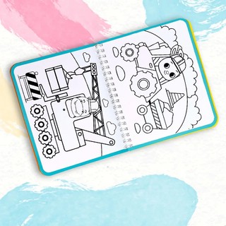 Рисуем водой. Машины-строители. Книжка-раскраска 6