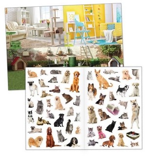 Наклейки многоразовые 'Кошки и собаки' 3