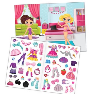 Наклейки многоразовые 'Одень куколку' 3