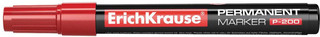Перманентный маркер ErichKrause P-200, цвет чернил красный
