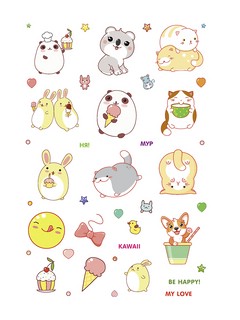 Kawaii Dream: Наклейки для ежедневников, смартфонов, ноутбуков! беж 4