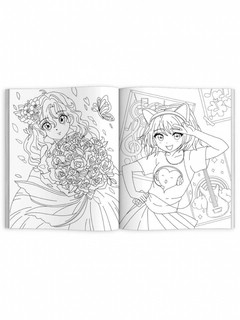 Аниме-раскраска Манга-девочки 3
