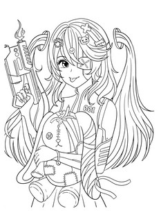 Аниме-раскраска Киберпанк 2