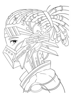 Аниме-раскраска Киберпанк 5