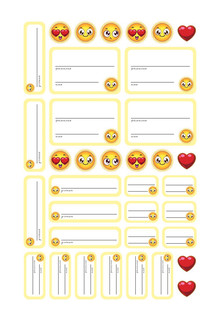 Наклейки для первоклашек на школьные принадлежности. С вырубкой 3