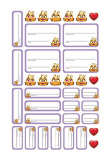 Наклейки для первоклашек на школьные принадлежности. С вырубкой 4