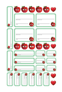 Наклейки для первоклашек на школьные принадлежности. С вырубкой 5