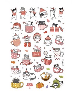 Наклейки Кот Today.Мяу стикеры (мятная обложка) 4