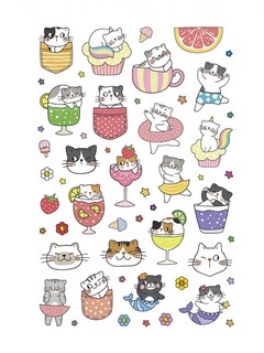 Наклейки Кот Today.Мяу стикеры (мятная обложка) 5