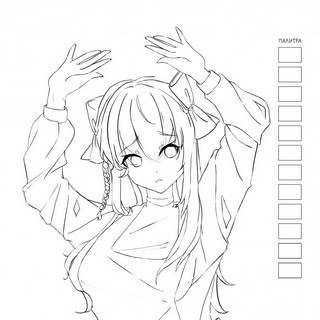 Раскраска АНИМЕ для работы маркерами (фиолетовая с мальчиком) 3