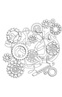 Волшебные часы и механизмы. Раскраски антистресс 11