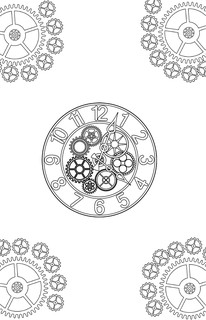 Волшебные часы и механизмы. Раскраски антистресс 6